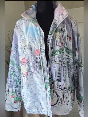Dolcezza "Sunday Afternoon" Archival  Art-to-Wear Waterproof Statement Jacket XL